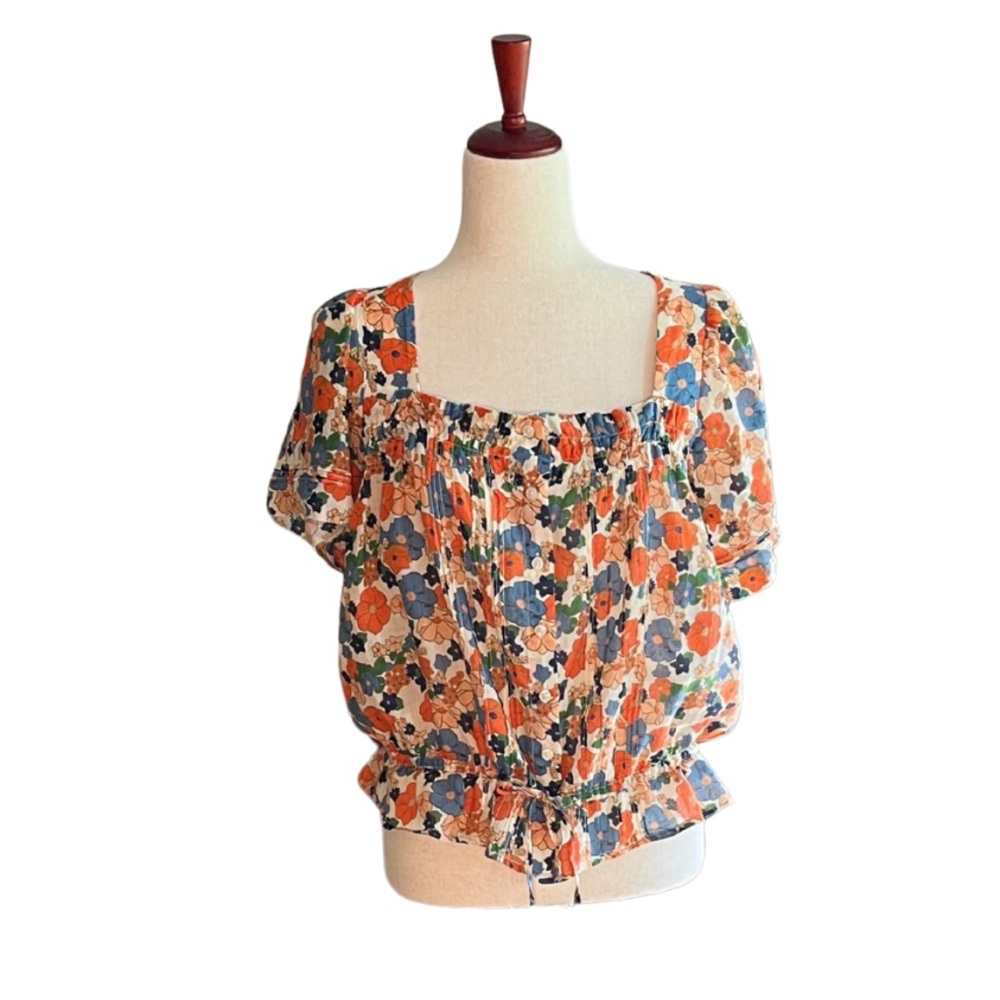 Trovata Birds of Paradise Floral Ramie Cotton Fabric Size Small